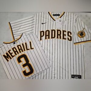Nike Authentic San Diego Padres Jackson Merrill #3 MLB Baseball Jerseys Men’s L